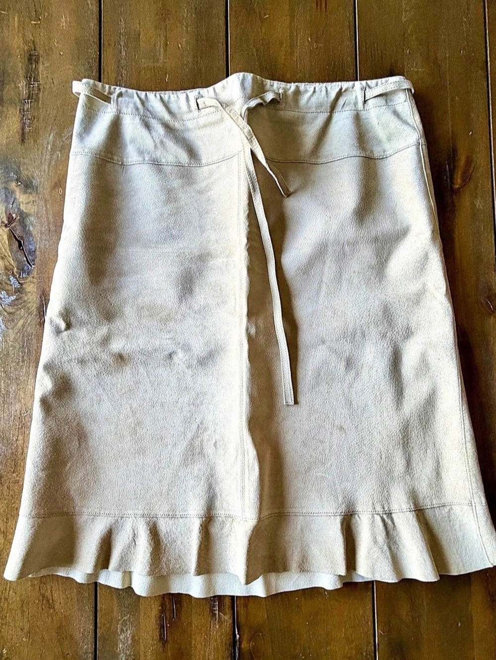 Vintage Abercrombie & Fitch Suede Leather Midi Skirt (Size 8)
